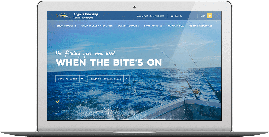 Ecommerce website, Anglers Laptop