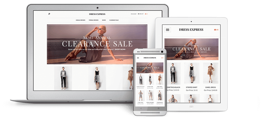 responsive website on multiple devices